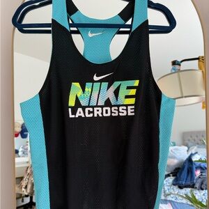 Nike Lacrosse Black and Aqua Tank Top